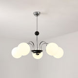 modern-mid-century-glass-globe-chandelier-with-metal-rod-frame-and-white-opal-shades