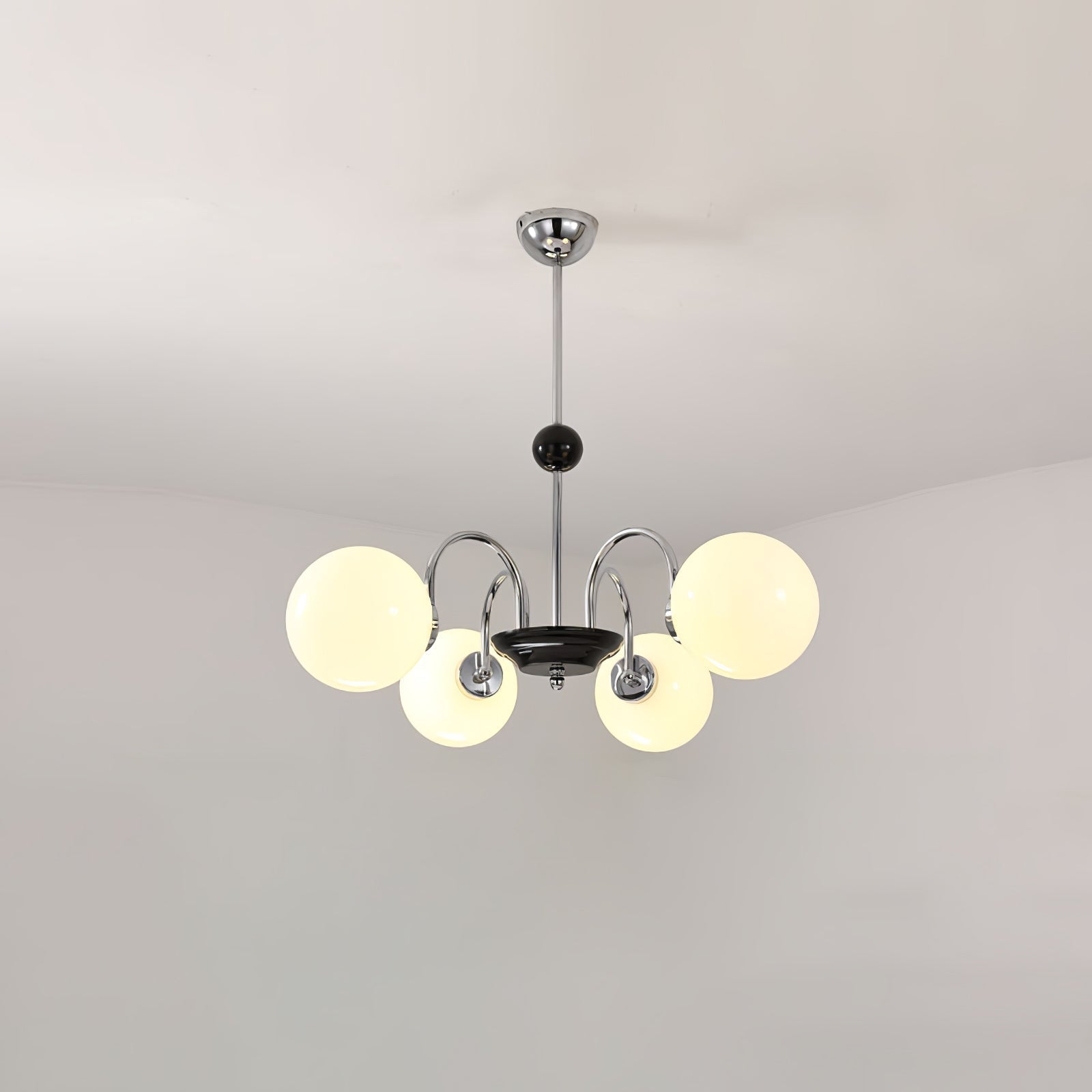 modern-mid-century-glass-globe-chandelier-with-metal-rod-frame-and-white-opal-shades