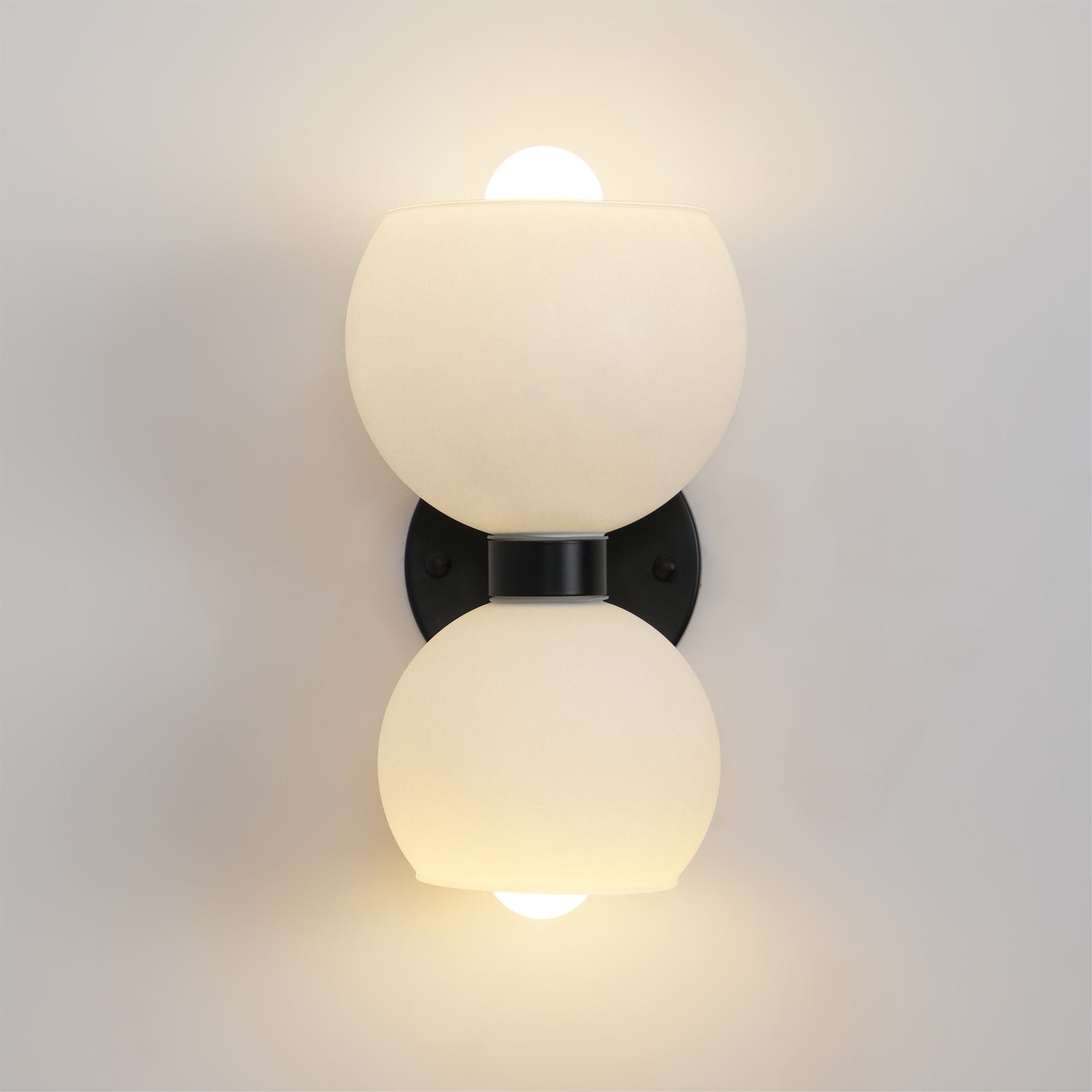 Modern Mid Century Glass Globe Wall Sconce Sculptural Indoor Brass Light Fixture