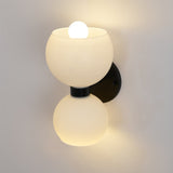 Modern Mid Century Glass Globe Wall Sconce Sculptural Indoor Brass Light Fixture