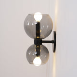Modern Mid Century Glass Globe Wall Sconce Sculptural Indoor Brass Light Fixture