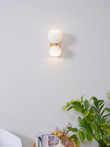 Modern Mid Century Glass Globe Wall Sconce Sculptural Indoor Brass Light Fixture