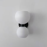 Modern Mid Century Glass Globe Wall Sconce Sculptural Indoor Brass Light Fixture