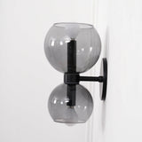 Modern Mid Century Glass Globe Wall Sconce Sculptural Indoor Brass Light Fixture
