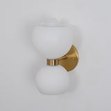 Modern Mid Century Glass Globe Wall Sconce Sculptural Indoor Brass Light Fixture