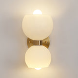 Modern Mid Century Glass Globe Wall Sconce Sculptural Indoor Brass Light Fixture