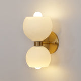 Modern Mid Century Glass Globe Wall Sconce Sculptural Indoor Brass Light Fixture