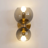 Modern Mid Century Glass Globe Wall Sconce Sculptural Indoor Brass Light Fixture