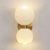 Modern Mid Century Glass Globe Wall Sconce Sculptural Indoor Brass Light Fixture