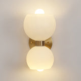 Modern Mid Century Glass Globe Wall Sconce Sculptural Indoor Brass Light Fixture