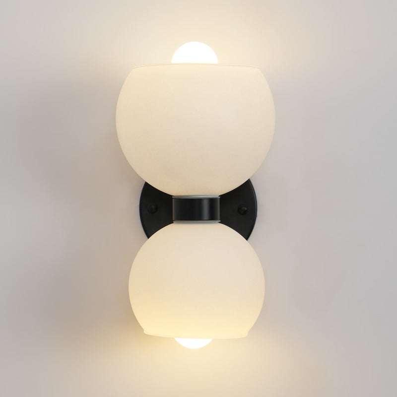 Modern Mid Century Glass Globe Wall Sconce Sculptural Indoor Brass Light Fixture