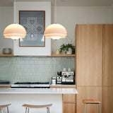 Modern Milk White Layered Glass Pendant Light Art Deco Droplet Ceiling Lamp