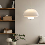 Modern Milk White Layered Glass Pendant Light Art Deco Droplet Ceiling Lamp