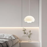 Modern Milk White Layered Glass Pendant Light Art Deco Droplet Ceiling Lamp