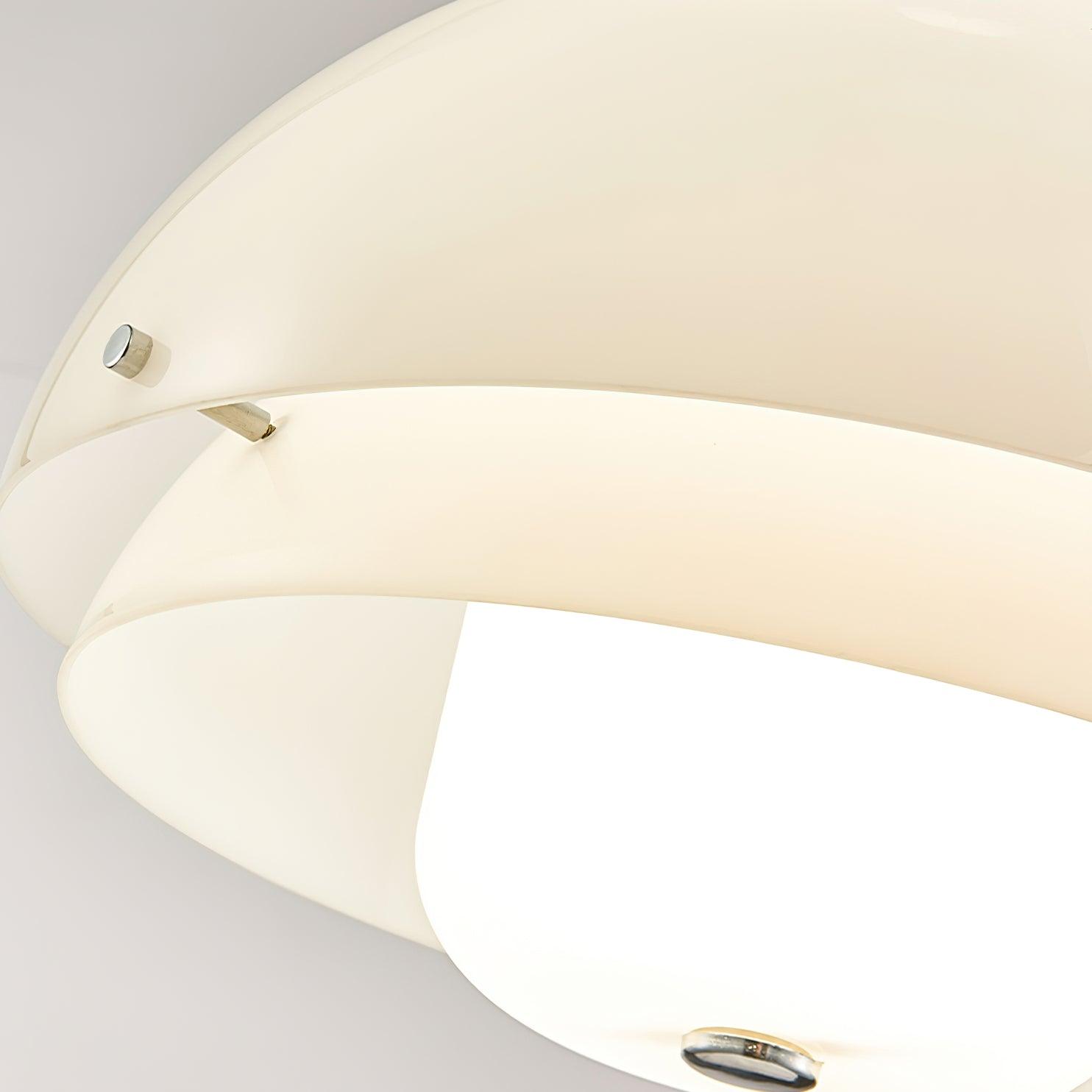 Modern Milk White Layered Glass Pendant Light Art Deco Droplet Ceiling Lamp