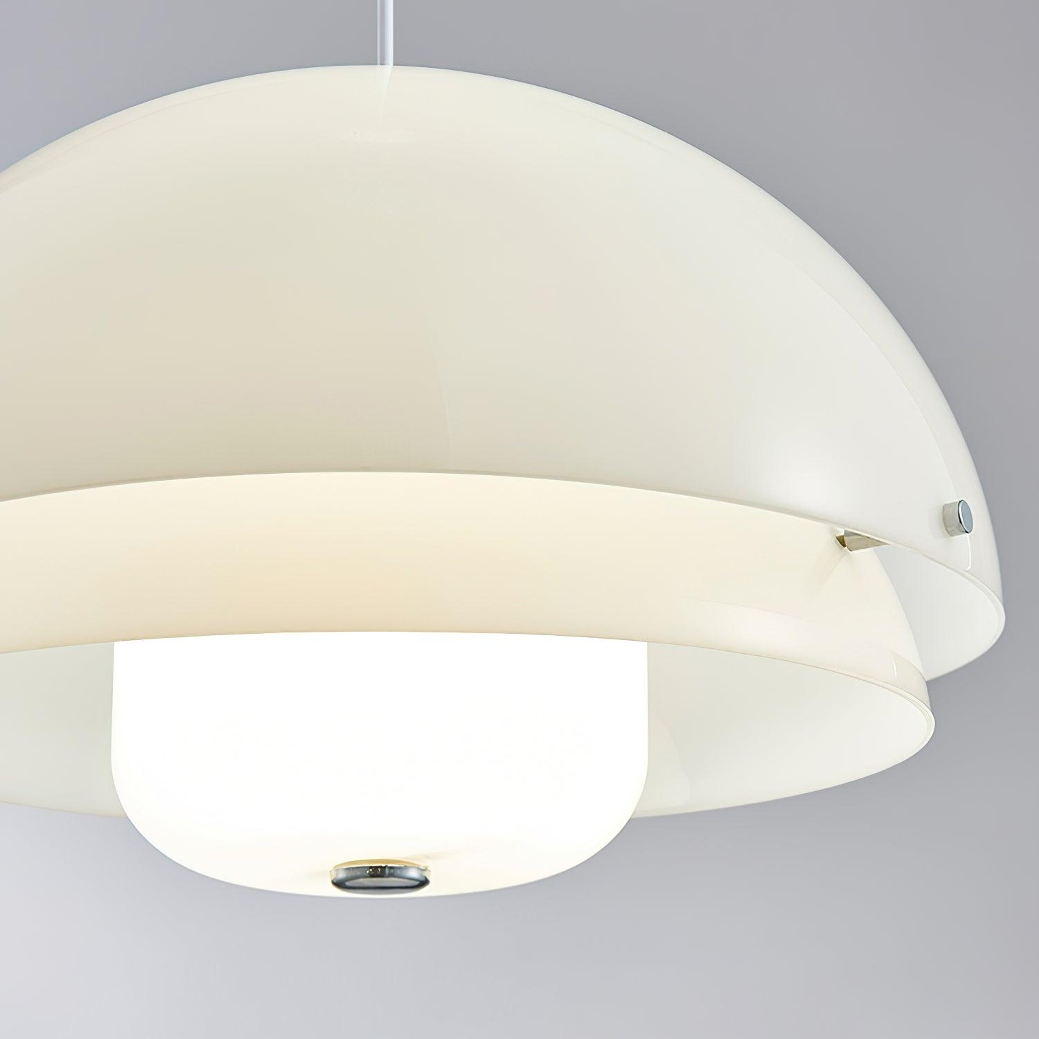 Modern Milk White Layered Glass Pendant Light Art Deco Droplet Ceiling Lamp