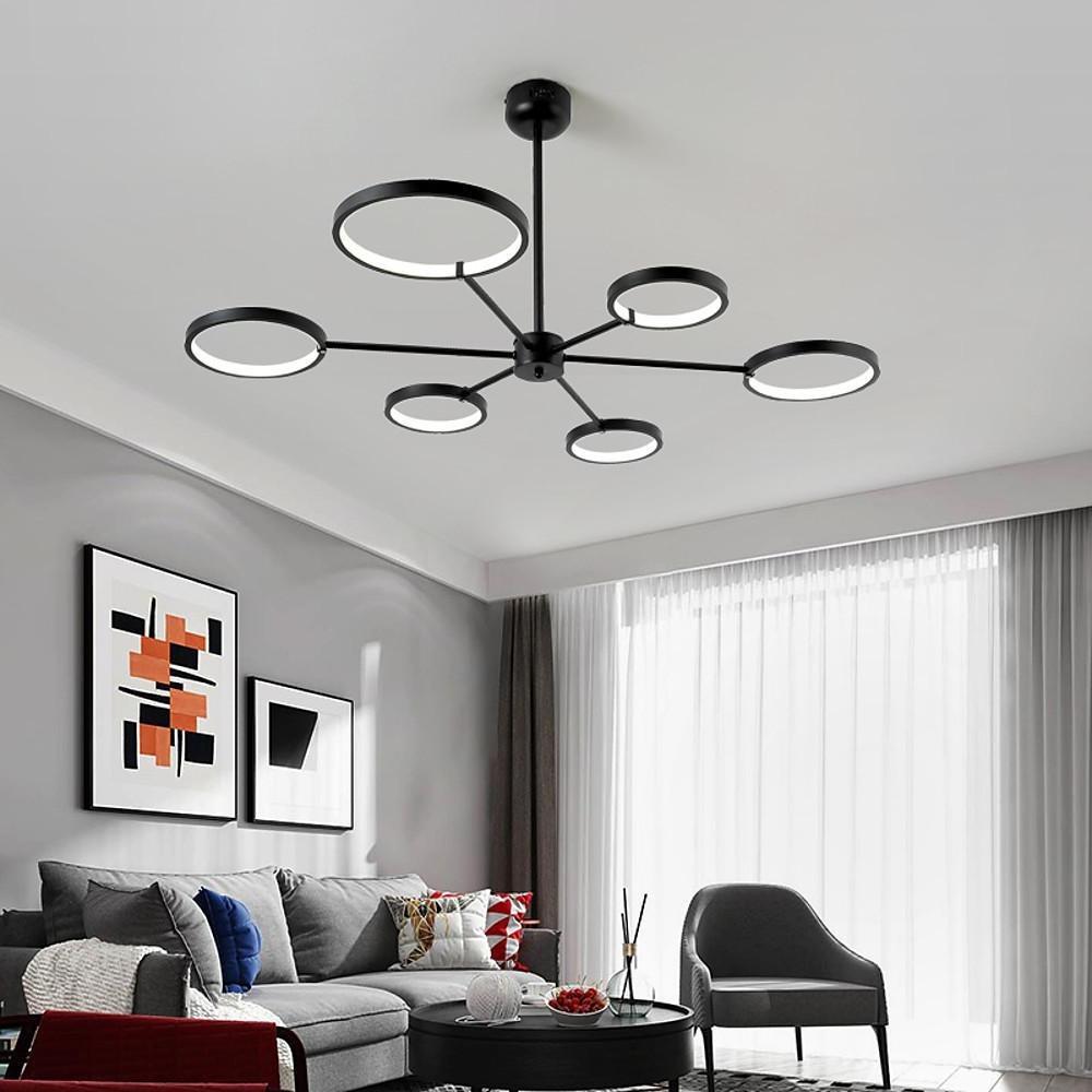 Modern Mini Sputnik LED Chandelier Metal and Silica Gel Flush Mount Ceiling Light for Living Room Bedroom
