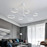 Modern Mini Sputnik LED Chandelier Metal and Silica Gel Flush Mount Ceiling Light for Living Room Bedroom