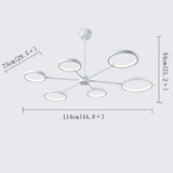 Modern Mini Sputnik LED Chandelier Metal and Silica Gel Flush Mount Ceiling Light for Living Room Bedroom