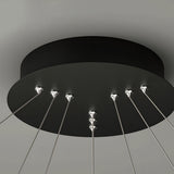 Modern Minimalist 3 Ring LED Pendant Lamp Dimmable Circular Chandelier in White or Black