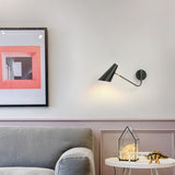 Modern Minimalist Adjustable Arm Wall Sconce with Conical Shade for Indoor Lighting