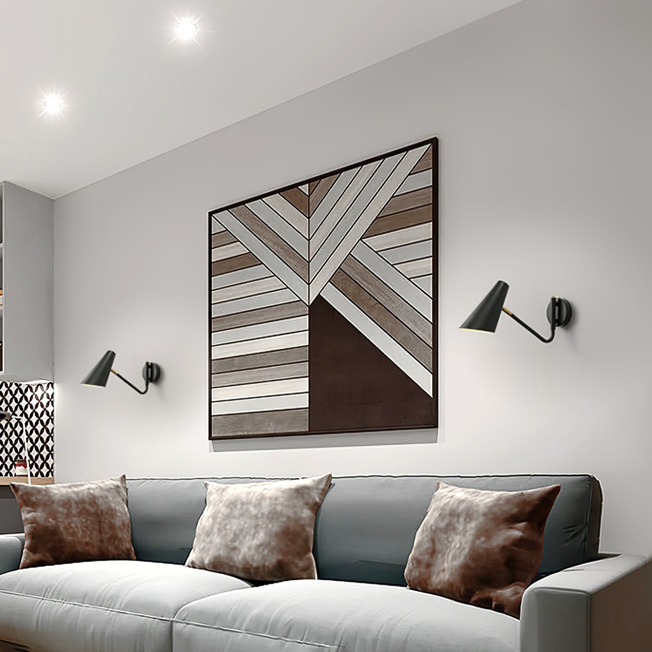 Modern Minimalist Adjustable Arm Wall Sconce with Conical Shade for Indoor Lighting
