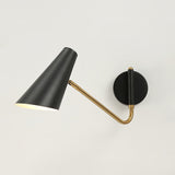 Modern Minimalist Adjustable Arm Wall Sconce with Conical Shade for Indoor Lighting
