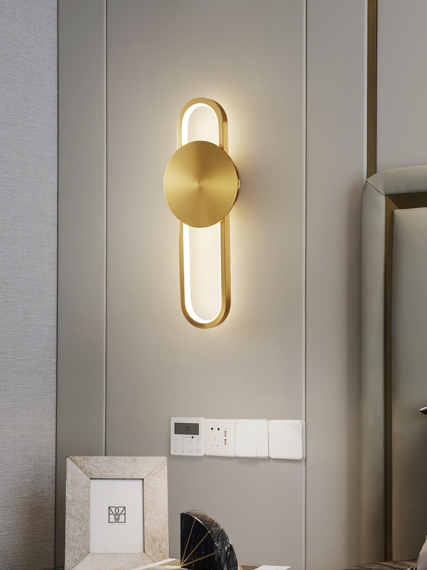 Modern Minimalist Allen LED Wall Sconce in Brass Finish Set of 2