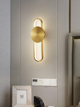 Modern Minimalist Allen LED Wall Sconce in Brass Finish Set of 2
