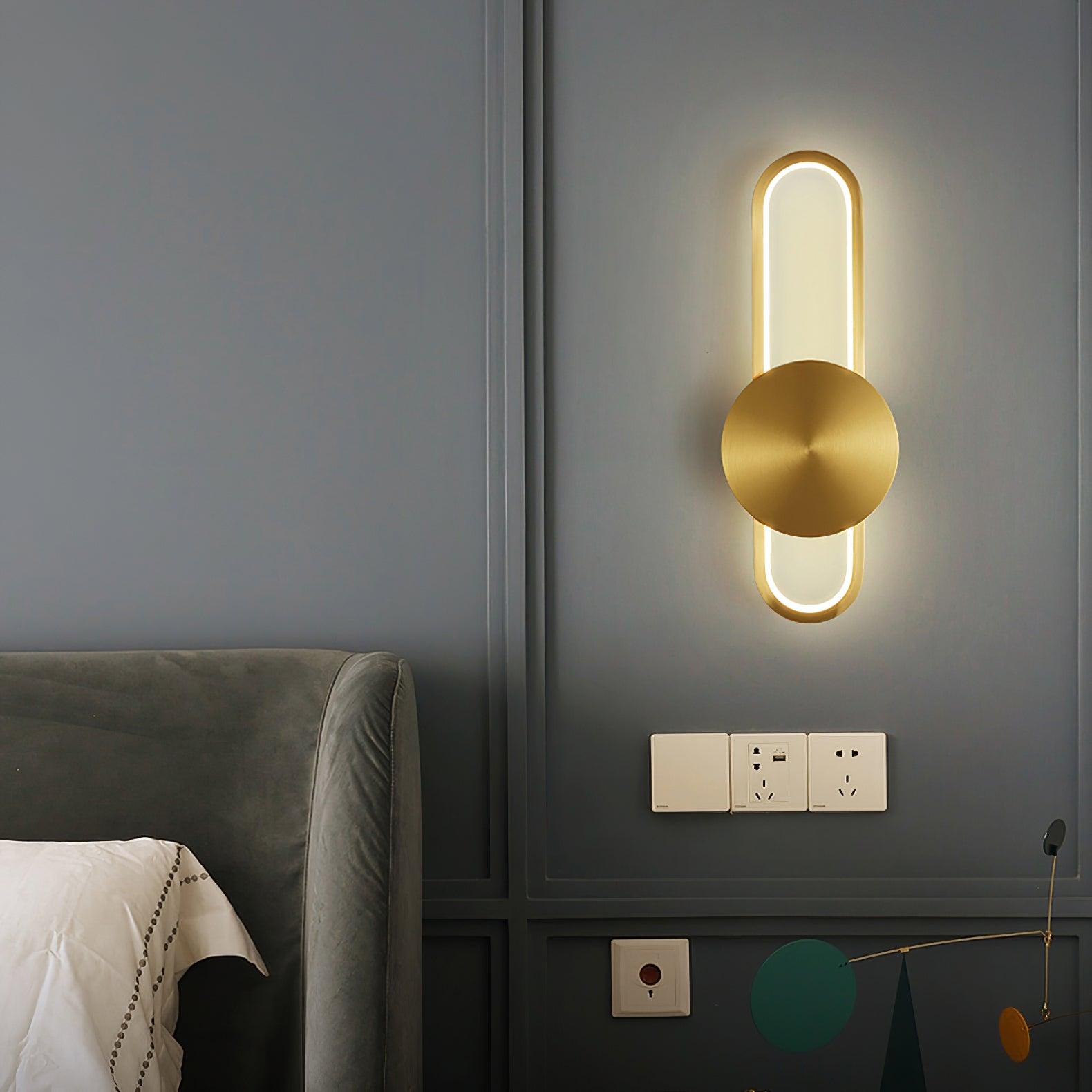 Modern Minimalist Allen LED Wall Sconce in Brass Finish Set of 2