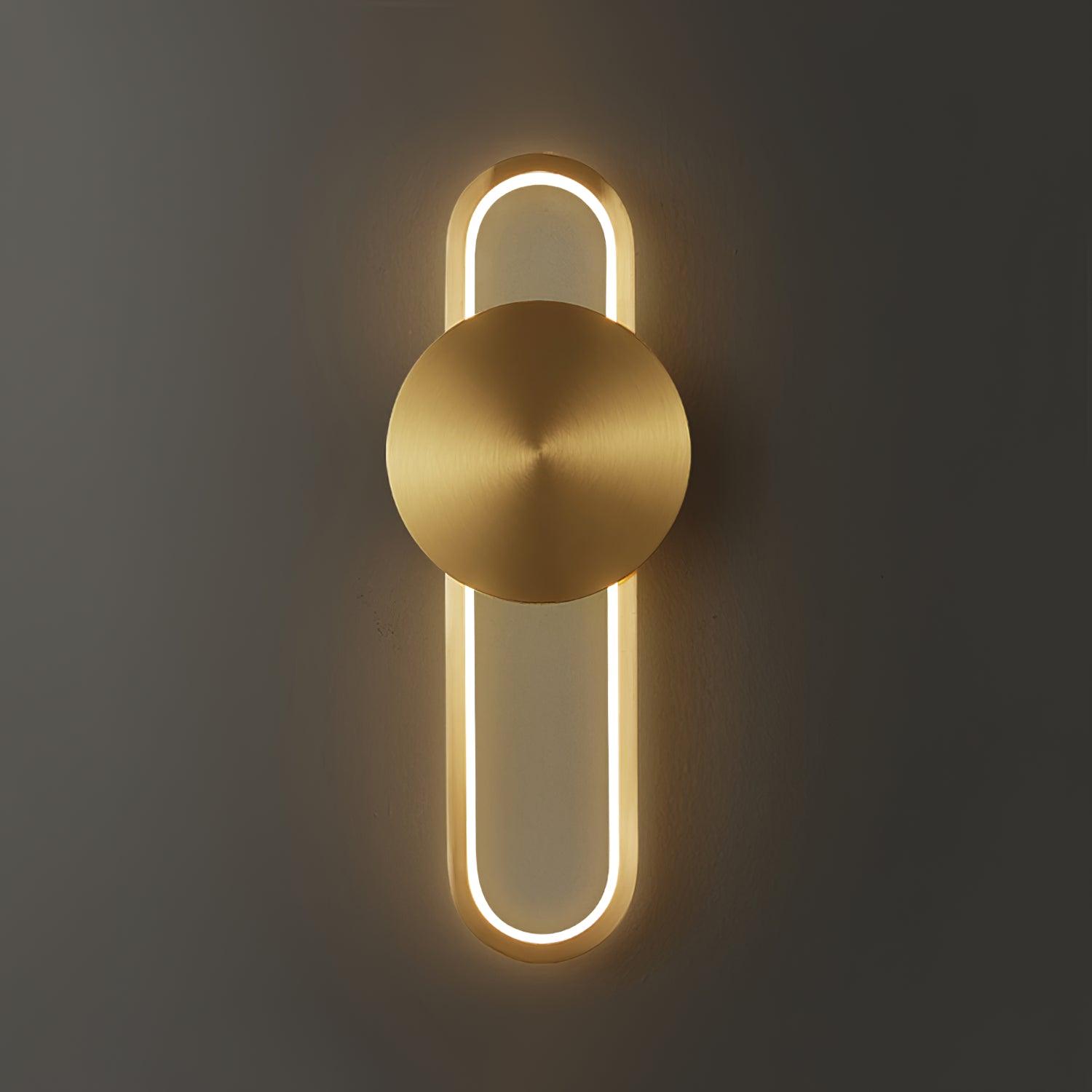 Modern Minimalist Allen LED Wall Sconce in Brass Finish Set of 2