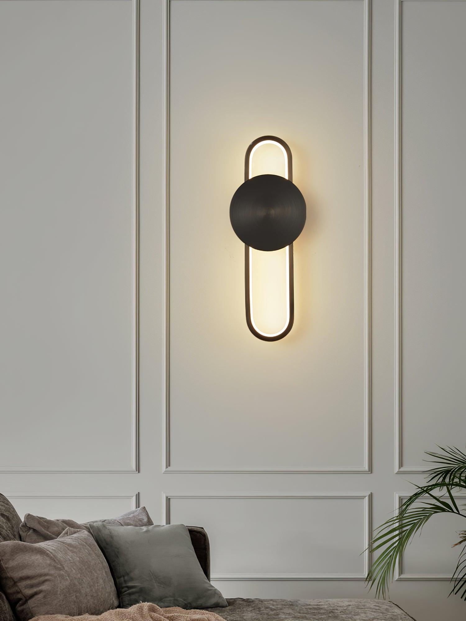Modern Minimalist Allen LED Wall Sconce in Brass Finish Set of 2