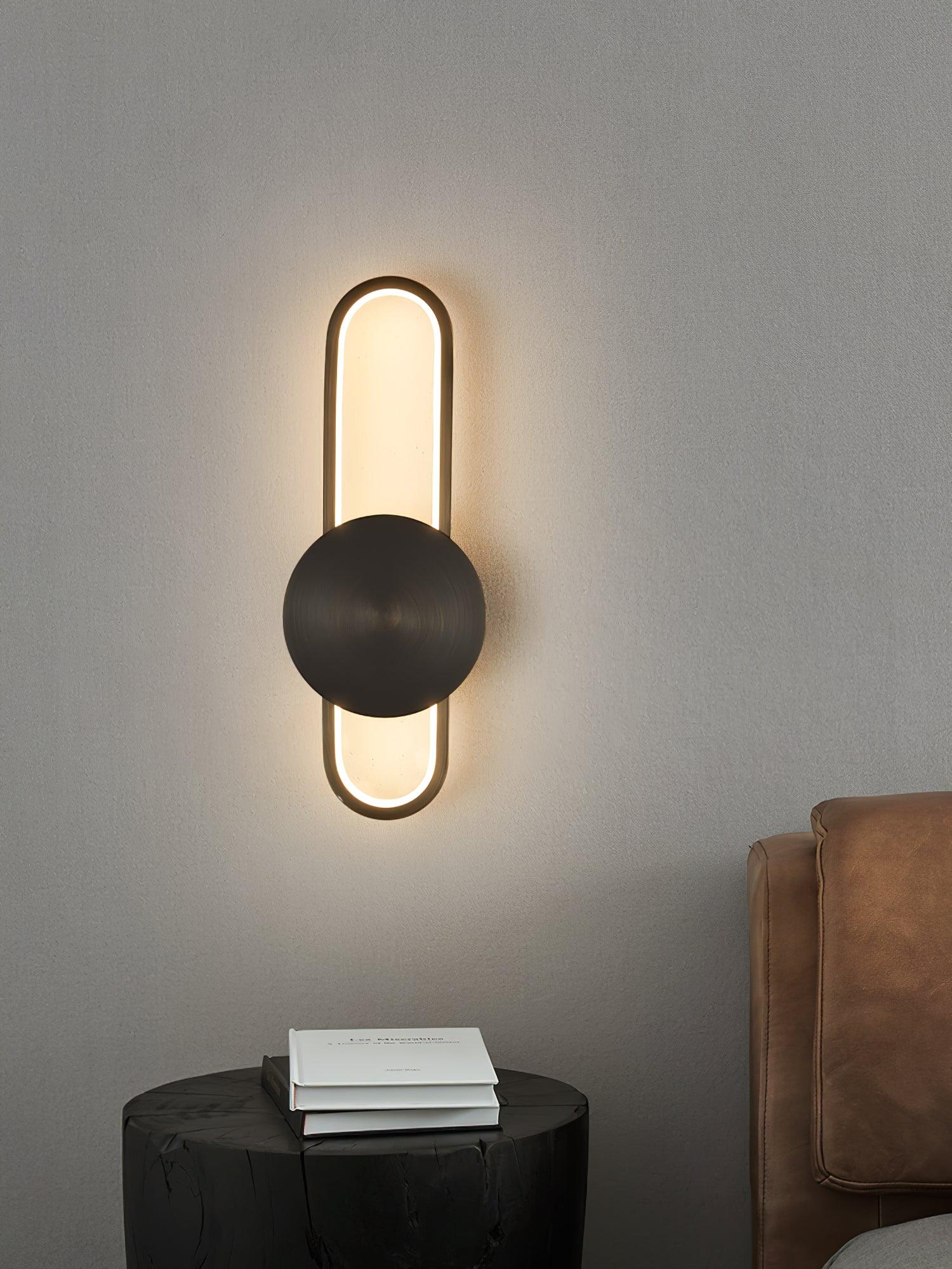 Modern Minimalist Allen LED Wall Sconce in Brass Finish Set of 2