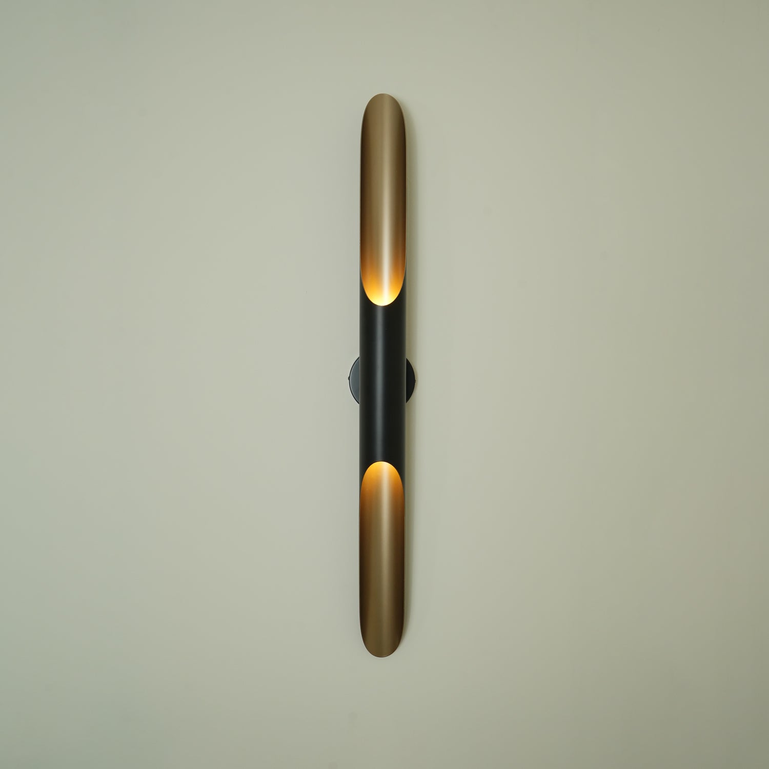Modern Minimalist Black and Gold Industrial Steel Wall Sconce Light for Indoor Decor