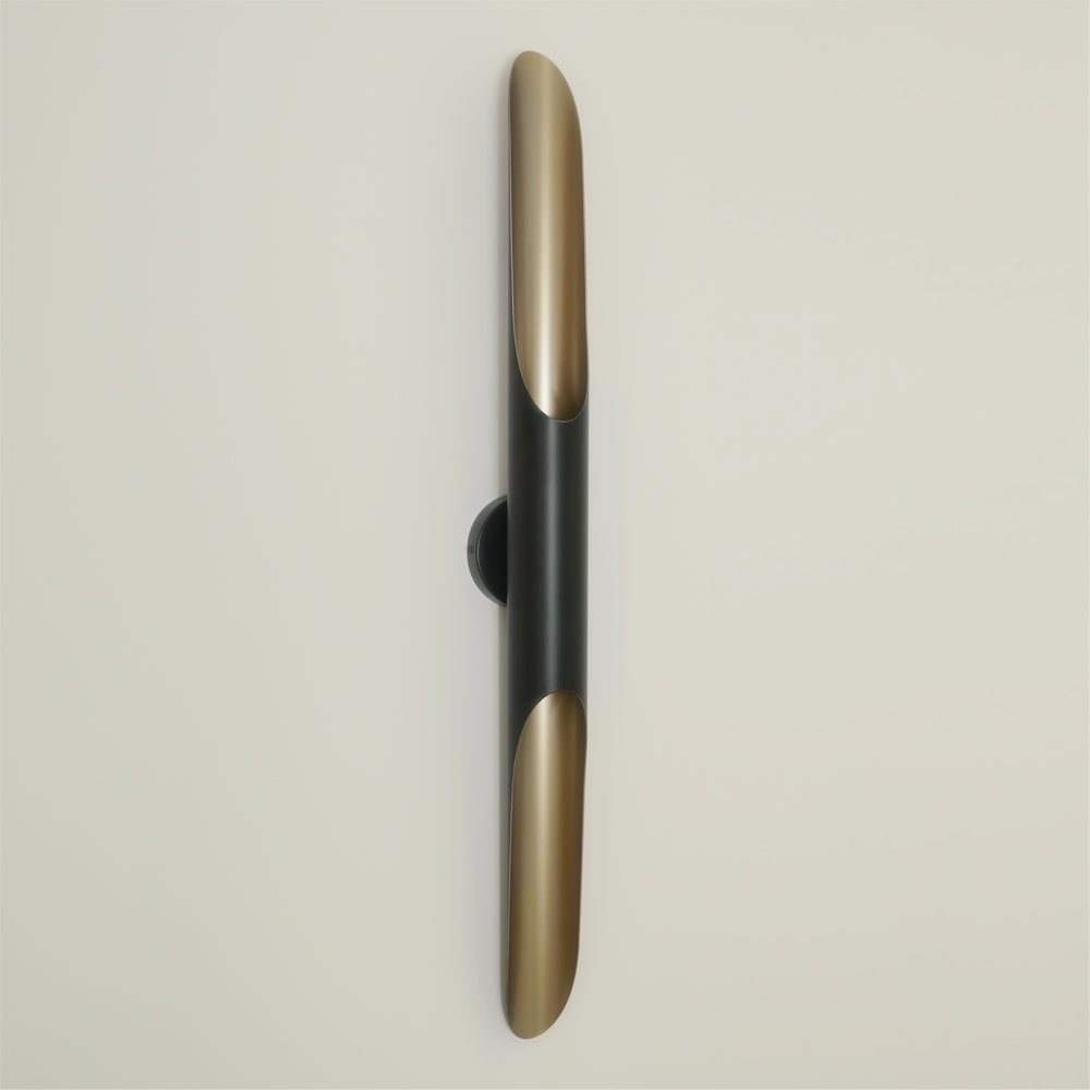 Modern Minimalist Black and Gold Industrial Steel Wall Sconce Light for Indoor Decor