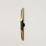 Modern Minimalist Black and Gold Industrial Steel Wall Sconce Light for Indoor Decor
