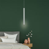 Modern Minimalist Black Cylindrical LED Pendant Light Adjustable Aluminum Stick Hanging Lamp