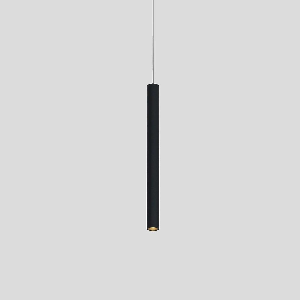 Modern Minimalist Black Cylindrical LED Pendant Light Adjustable Aluminum Stick Hanging Lamp