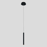 Modern Minimalist Black Cylindrical LED Pendant Light Adjustable Aluminum Stick Hanging Lamp