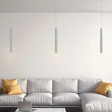 Modern Minimalist Black Cylindrical LED Pendant Light Adjustable Aluminum Stick Hanging Lamp