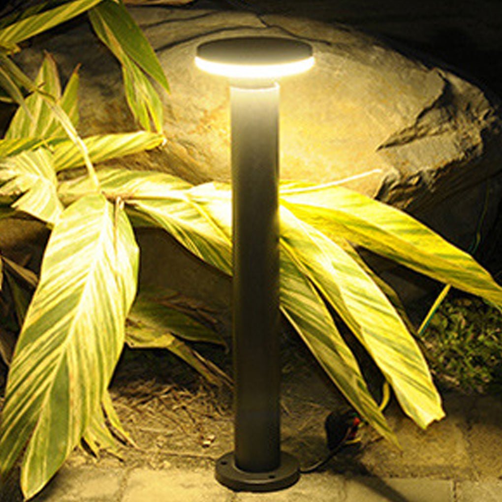 Modern Minimalist Black IP65 Waterproof LED Garden Lawn Path Bollard Landscape Lighting
