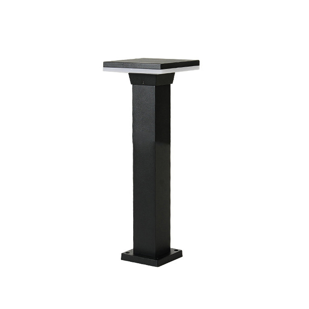 Modern Minimalist Black IP65 Waterproof LED Garden Lawn Path Bollard Landscape Lighting