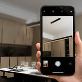 Modern Minimalist Black Linear LED Pendant Light Dimmable Strip Chandelier for Dining Room