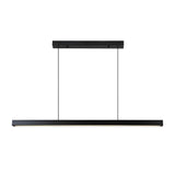 Modern Minimalist Black Linear LED Pendant Light Dimmable Strip Chandelier for Dining Room