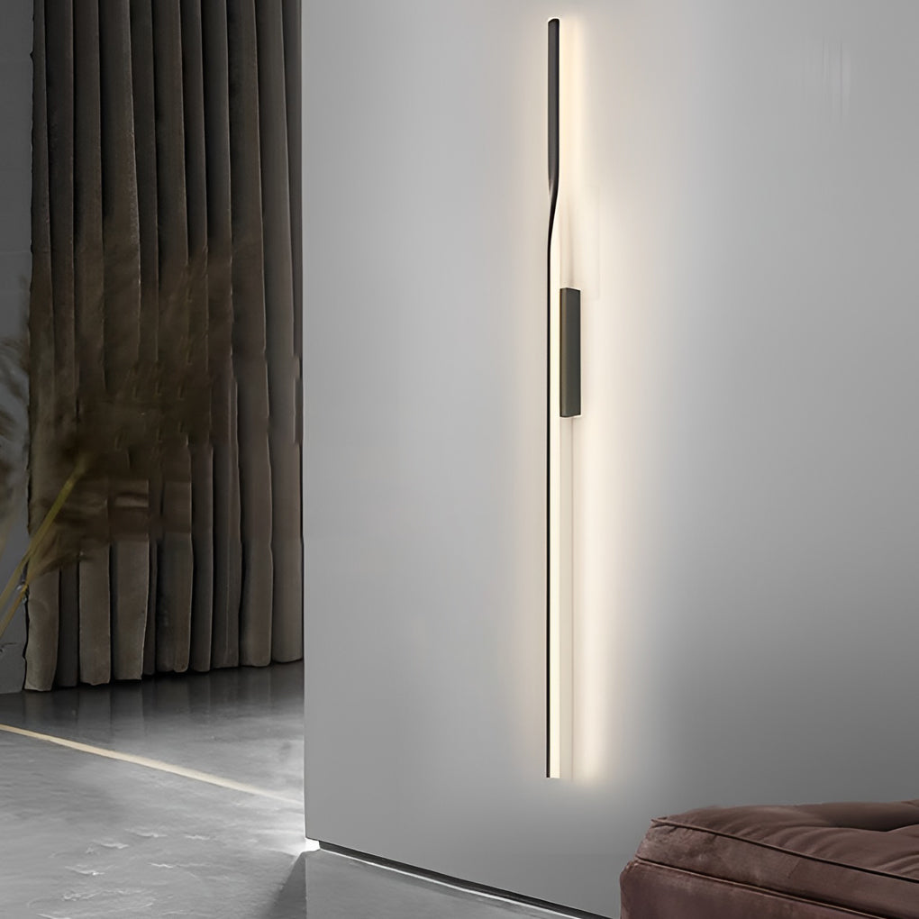 Modern Minimalist Black Linear LED Wall Sconce Nordic Strip Indoor Light Fixture