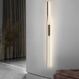 Modern Minimalist Black Linear LED Wall Sconce Nordic Strip Indoor Light Fixture