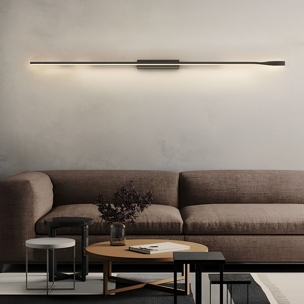 Modern Minimalist Black Linear LED Wall Sconce Nordic Strip Indoor Light Fixture