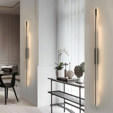 Modern Minimalist Black Linear LED Wall Sconce Nordic Strip Indoor Light Fixture