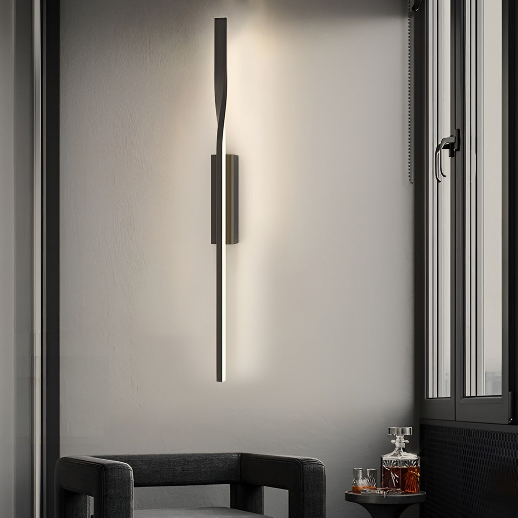 Modern Minimalist Black Linear LED Wall Sconce Nordic Strip Indoor Light Fixture