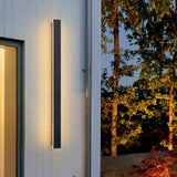 Modern Minimalist Black Outdoor LED Wall Sconce IP65 Waterproof Long Strip Porch Light